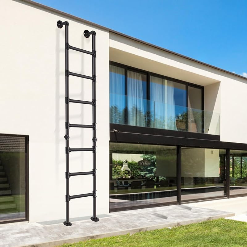 Escalera metal 7ft para ático 7 peldaños pared