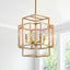 Candelabro dorado 4 luces colgante moderno ajustable