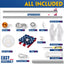 Kit asta bandera plateada 25ft con bandera 3x5ft y luz solar