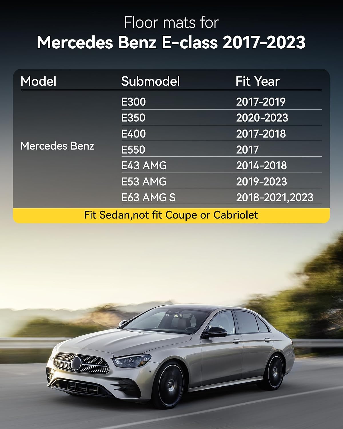 Alfombrillas Benz E-Class E300/E350/E400 TPE negro