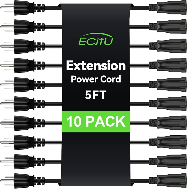 Cable extensión eléctrica 5ft 10 pzas con tierra