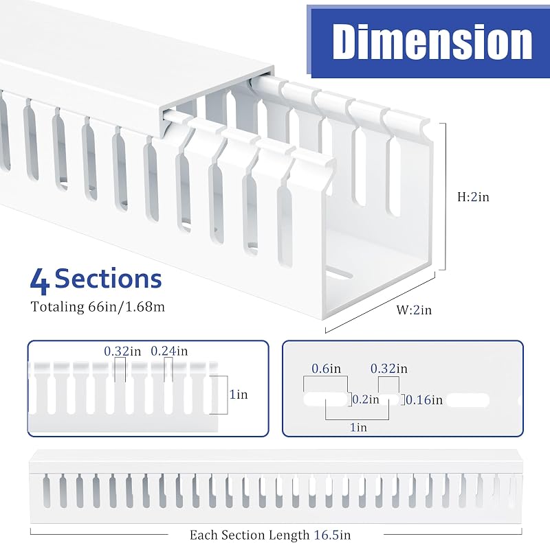 Kit gestion. cables rack servidor 66pulg 2pulg x 2pulg PVC