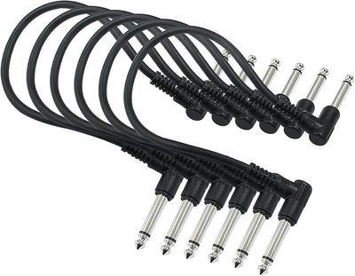 6 Cables Parche Guitarra 12pulg Negro Sin Ruido