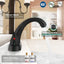 Grifo lavabo 2 asas baño con drenaje y mangueras negro mate