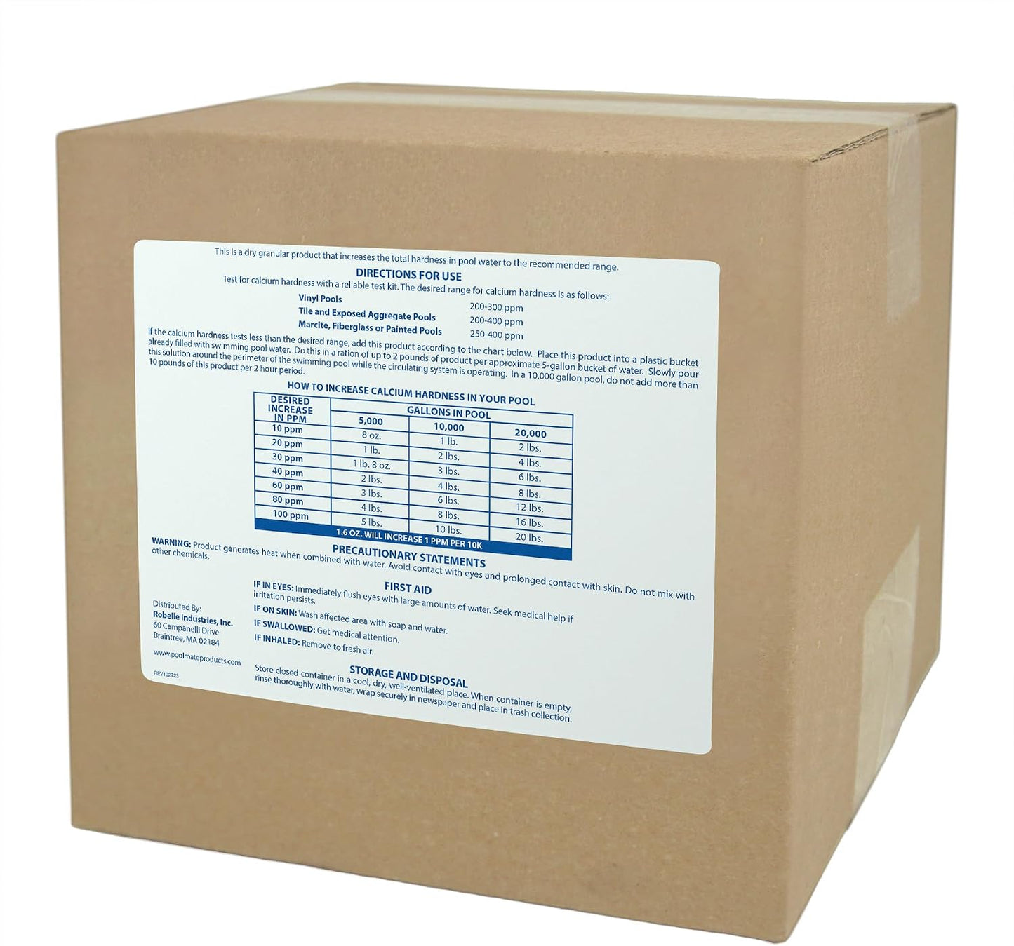 Aumentador calcio piscina 25lb 100% cloruro