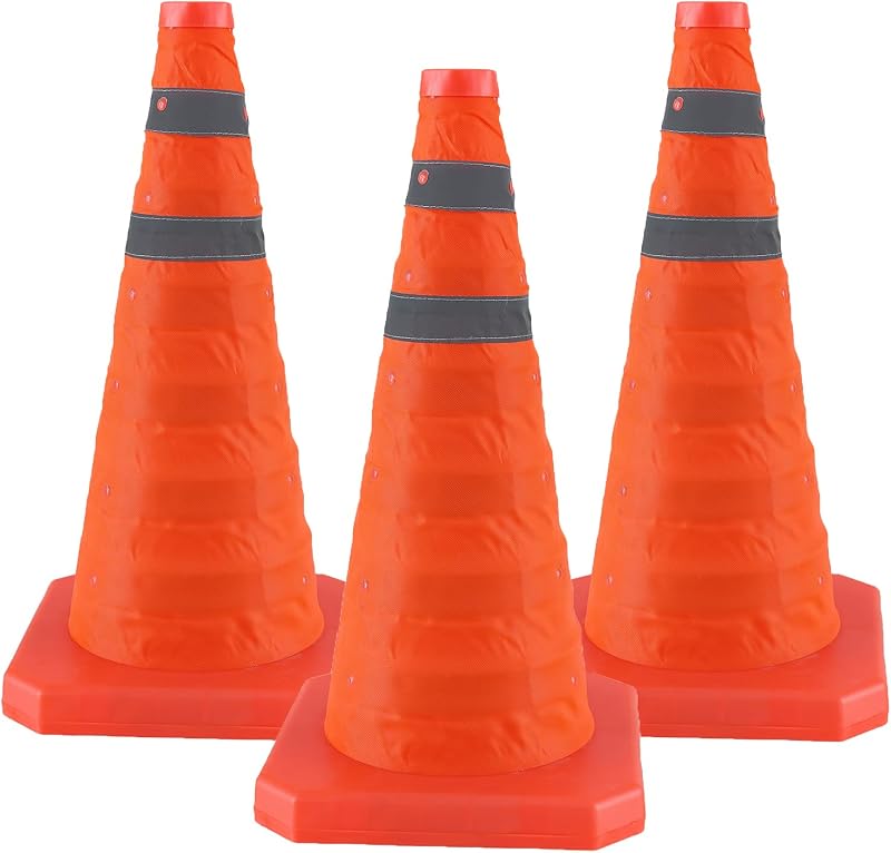 3 Conos Seguridad Plegables 18pulg Naranja Reflejante