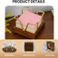 Soporte notas adhesivas madera nogal 3x3pulg dorado
