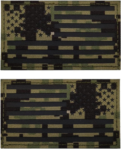 2 Parches Bandera América Reflectantes Infrarrojos Camuflaje Jungla
