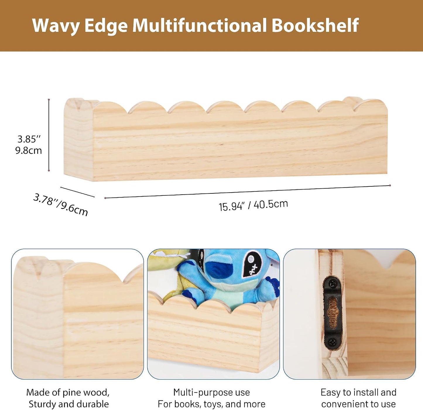 Estantes flotantes madera para pared pack 4
