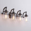 Lámpara baño 4 luces bronce cepillado vidrio