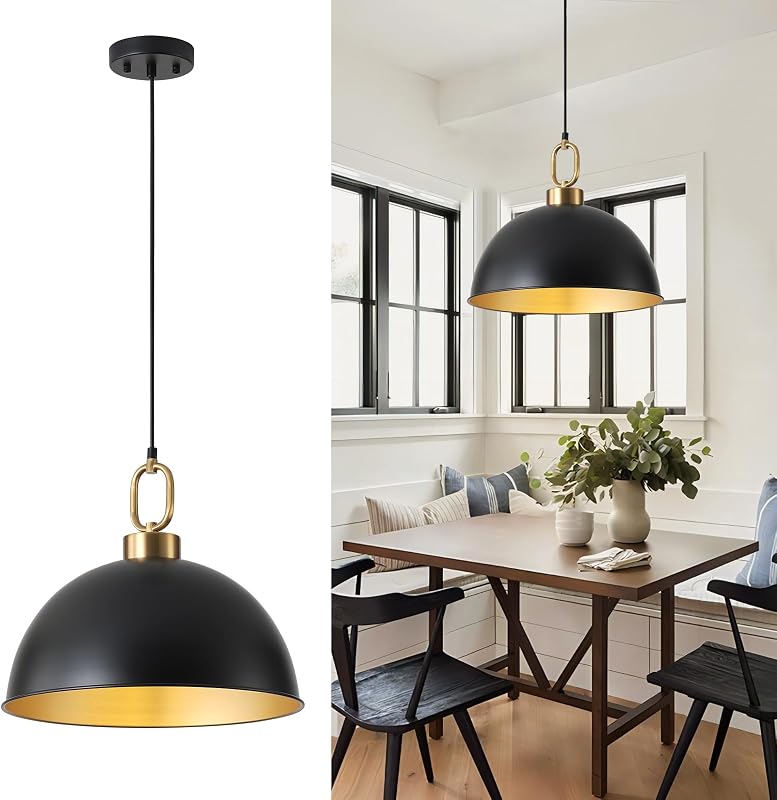Lámpara colgante isla cocina 16.1pulg negro mate mango