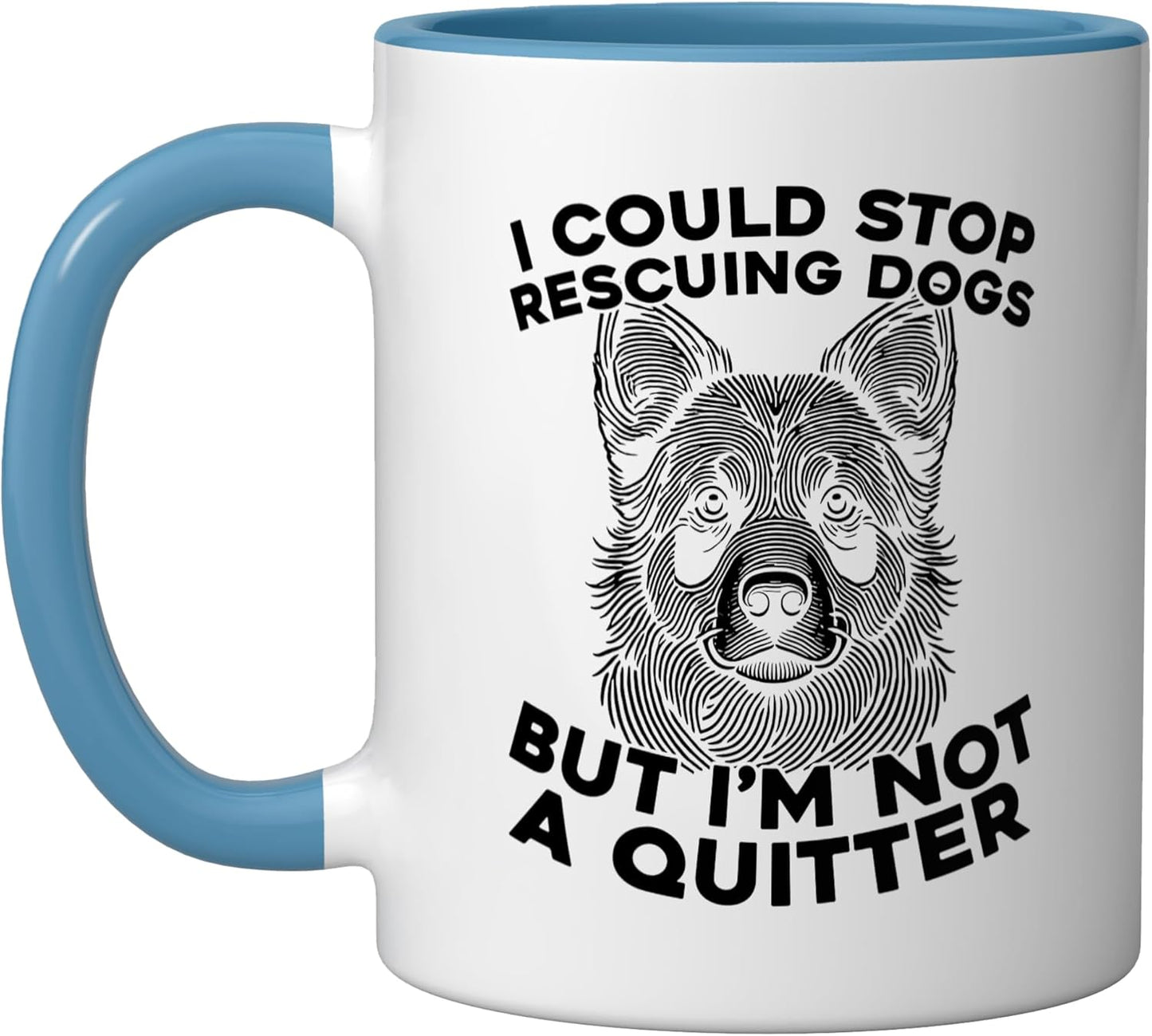 Taza Cerámica para Rescate de Perros Azul/Blanco