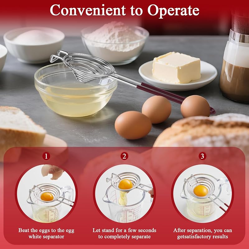 Separador huevos acero inox con filtro mango largo