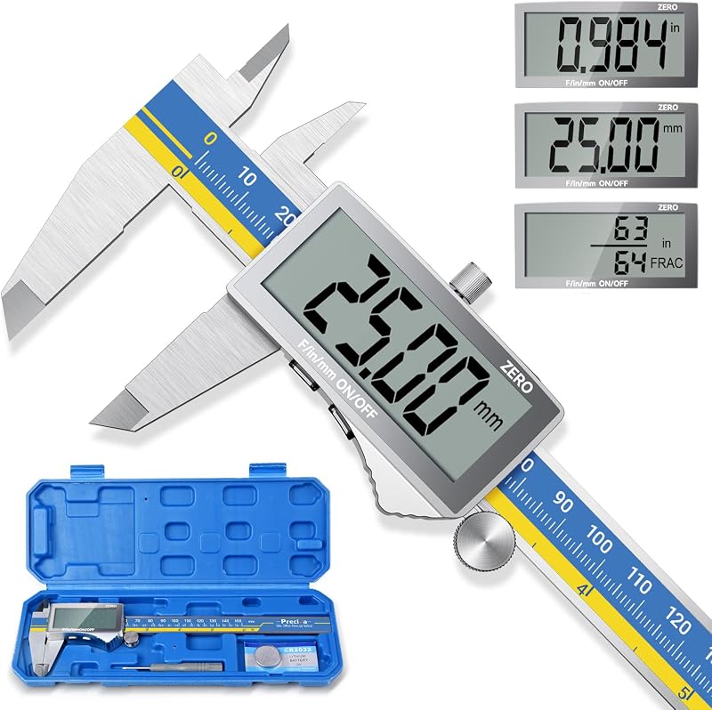 Calibrador digital acero inox pantalla LCD grande