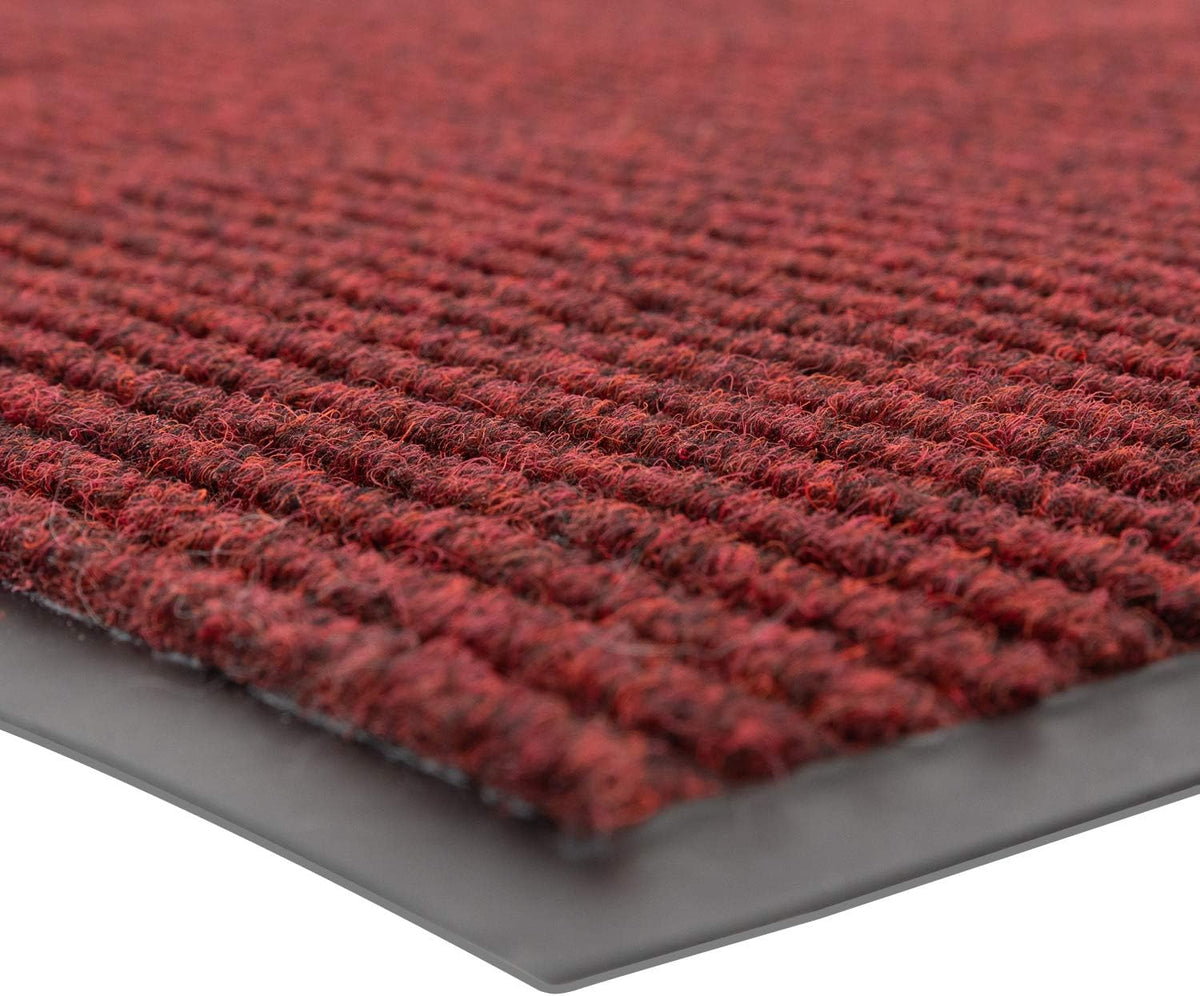 Alfombra entrada cepillo 3x5ft resistente rojo/negro