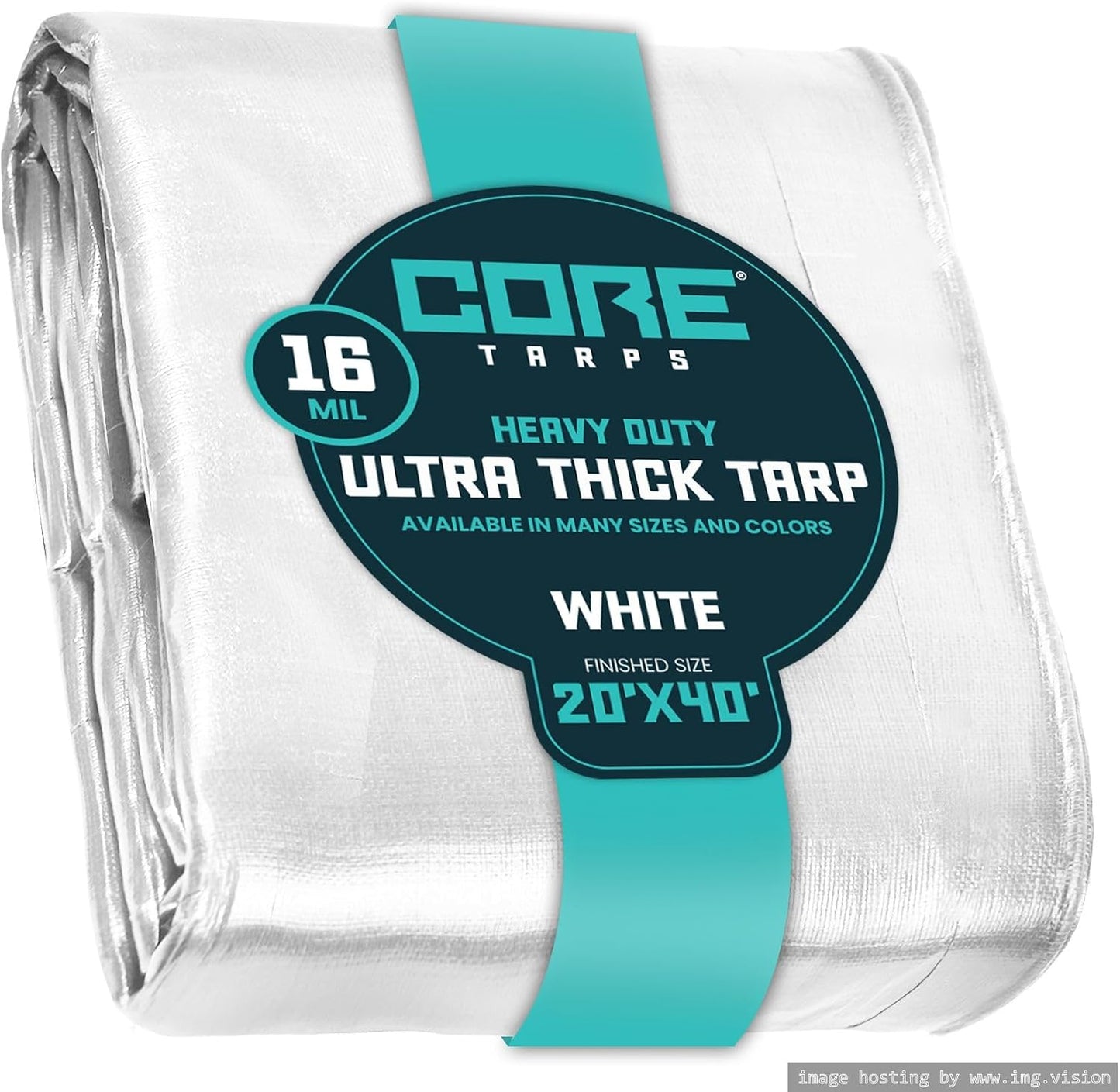 Lona polietileno 20x40ft impermeable UV resistente blanca