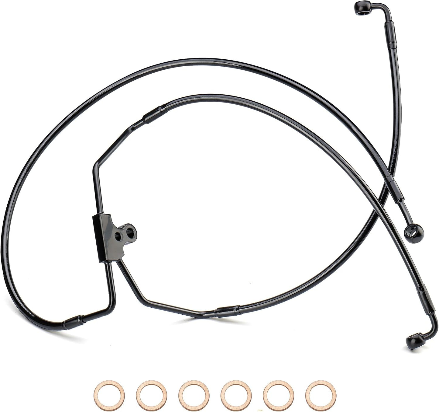 Kit manguera aceite acero inox Harley Touring 96-13 negro
