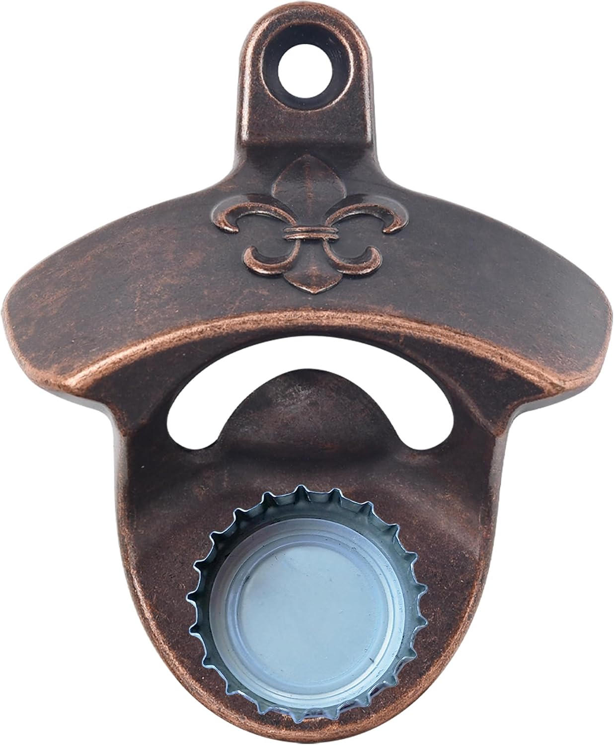 Abridor magnético inox Fleur De Lis pared cobre antiguo