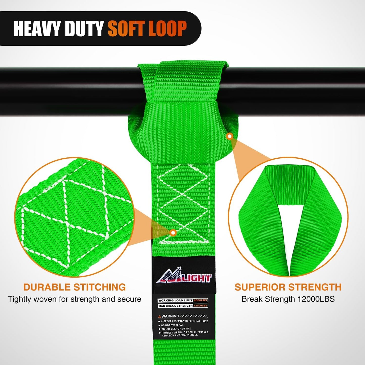Correas amarre motocicleta 1.7x17" 12000lb 8 Uds