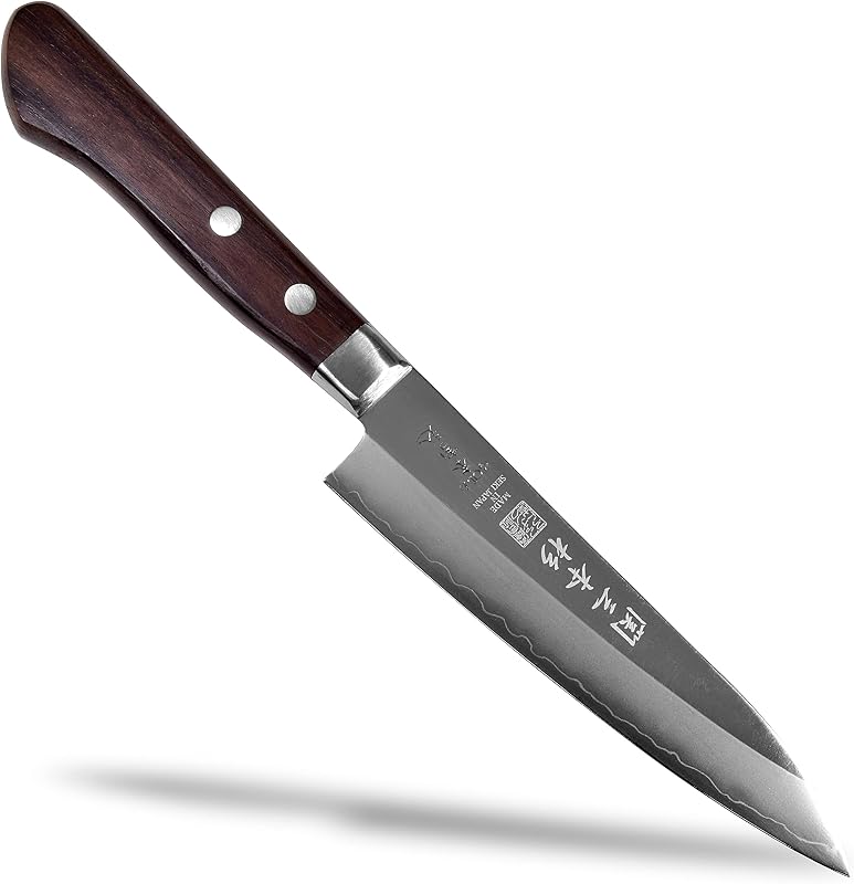 Cuchillo utilitario acero inox 8A mango madera rosa 4.7pulg