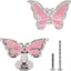 2 Pomas Cristal Mariposa Rosa para Tocador Cocina Baño