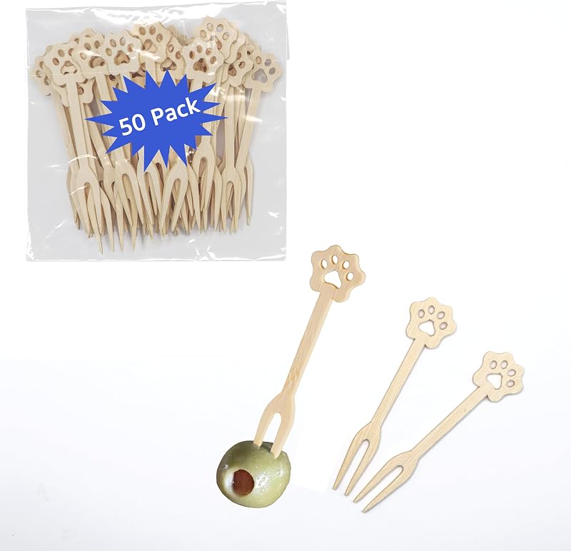 Tenedores madera decorativos para aperitivos queso frutas