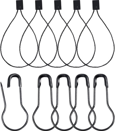 500 Pzas Cadena Etiquetas Colgantes Negro 6.6" Cuerda Nailon