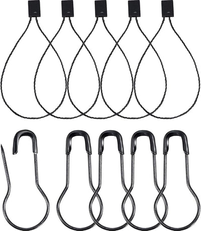 500 Pzas Cadena Etiquetas Colgantes Negro 6.6" Cuerda Nailon