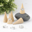 10 Soportes Anillos Madera Forma Cono Joyería Vertical
