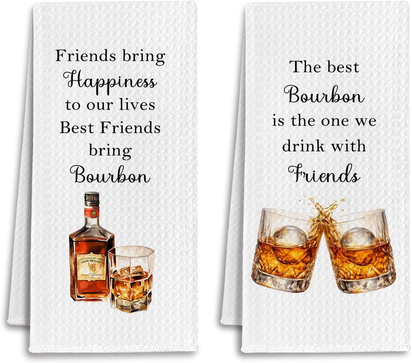 Set 2 Toallas cocina decorativas Friends and Bourbon