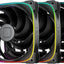 Set 3 Ventilador RGB 140mm 5V 3 Pines Negro