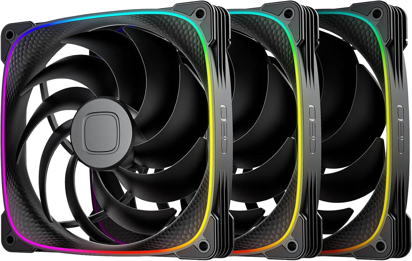 Set 3 Ventilador RGB 140mm 5V 3 Pines Negro