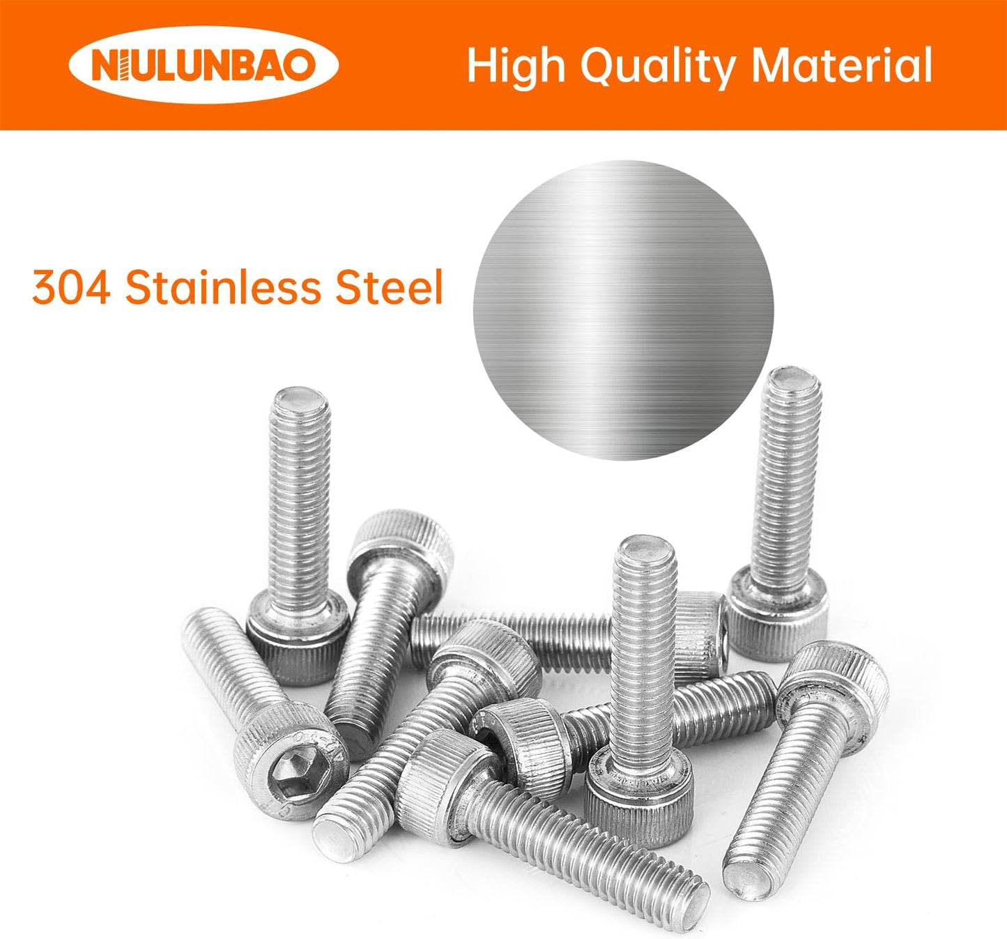 Tornillos hexagonales M5 acero inox 304 50uds