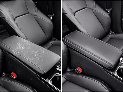Fundas consola Camry 24-25 cuero negro costuras negras