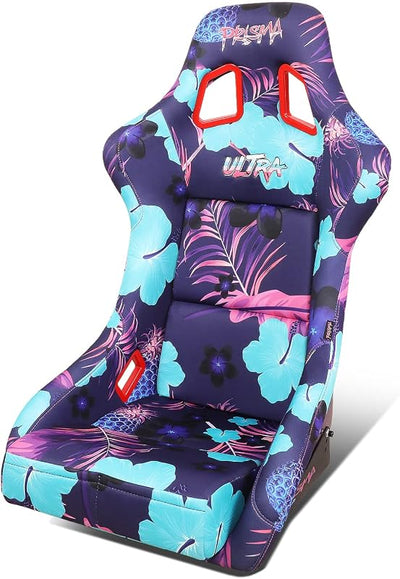 Asiento carreras estilo bucket respaldo fijo estampado