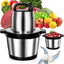 Picadora eléctrica de carne 1200W acero inox 6L 2 vel 4 cuchillas