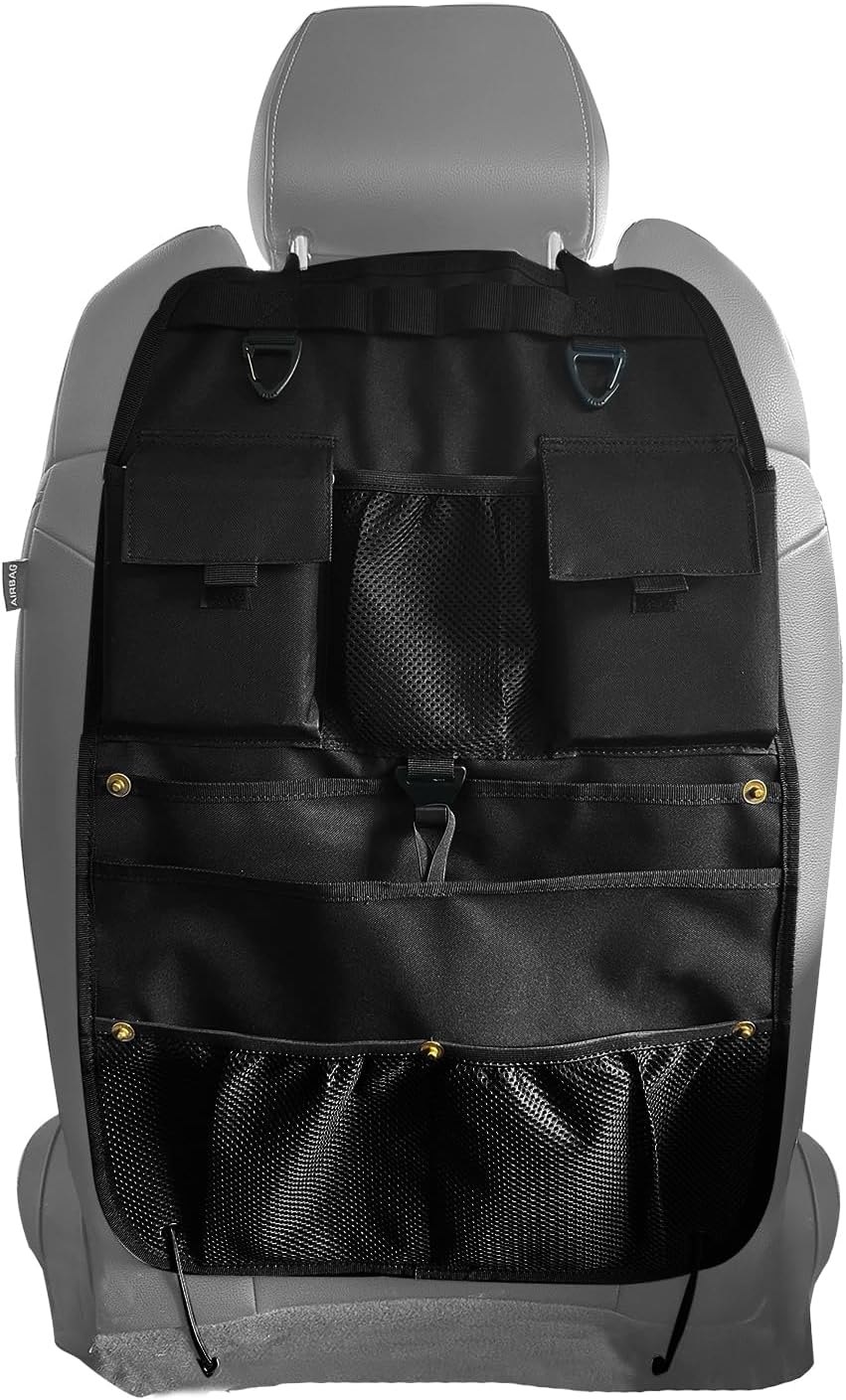Organiz. respaldo asiento coche malla negra ajuste universal