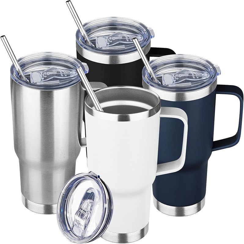 Vaso acero inox 20oz con tapa pajilla térmico viaje