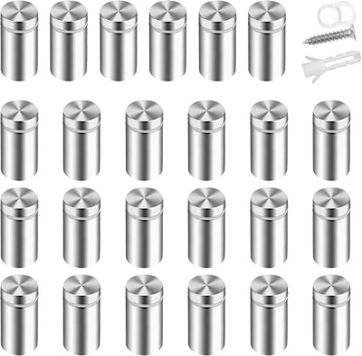 Tornillos acrílico 0.5x1pulg soportes metálicos 24pzas