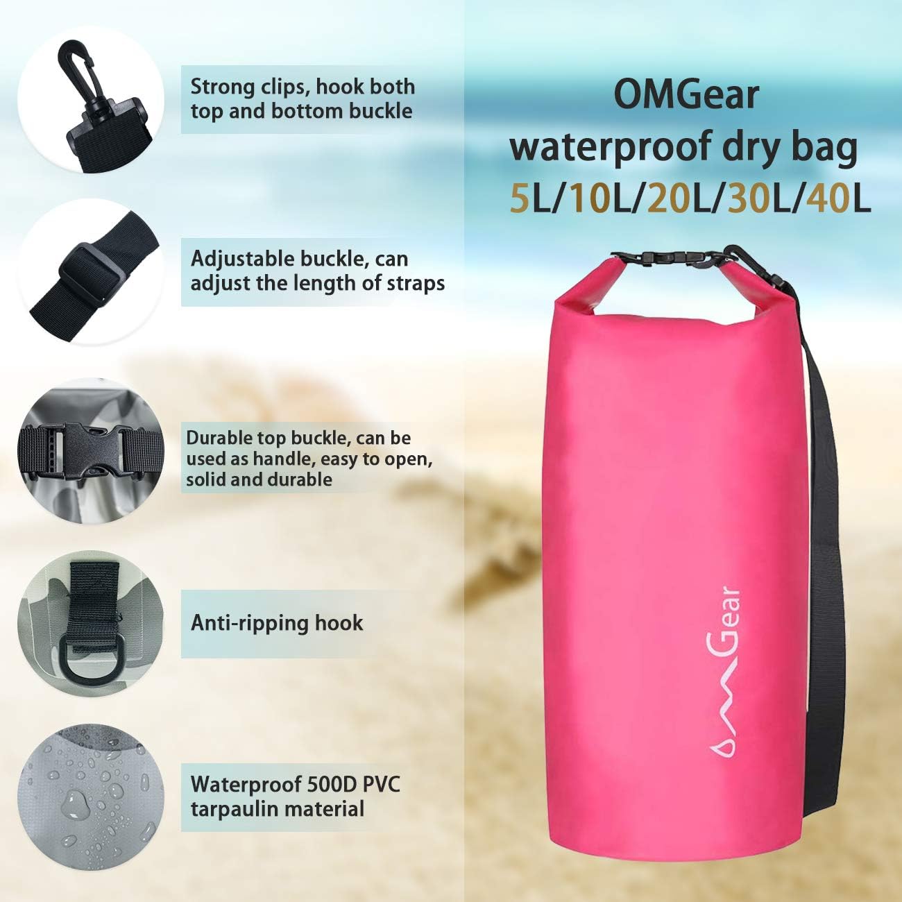 Bolsa flotante impermeable para kayak 40L/30L/20L/10L/5L