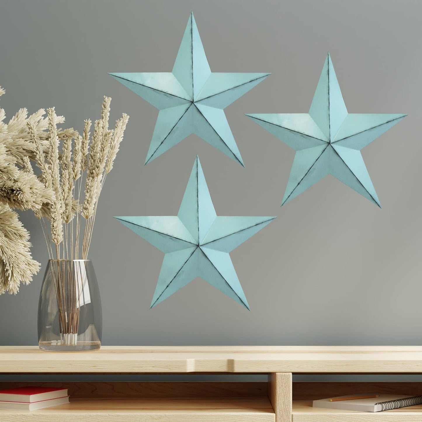 Arte pared metal decoración hogar 3 Pzas 12"