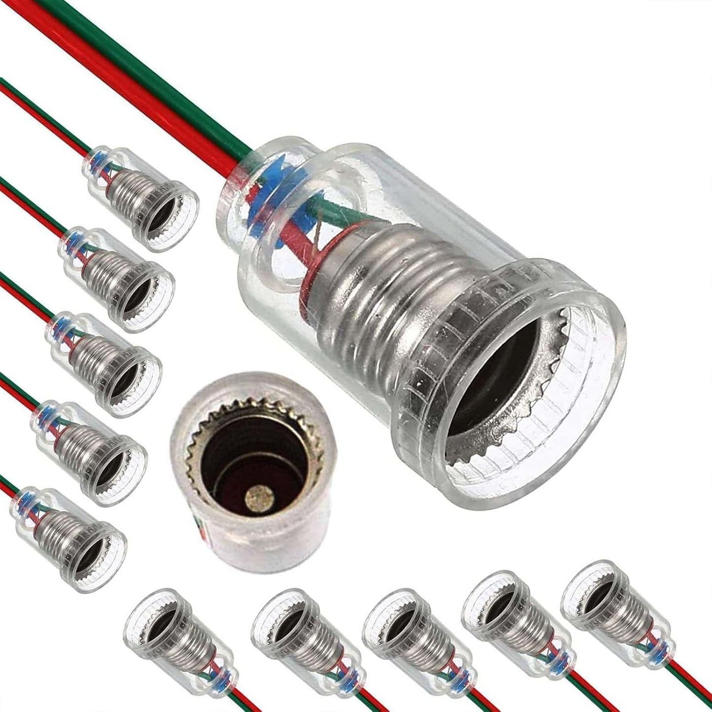 10 Lámparas E10 LED con enchufe plástico para experimentos