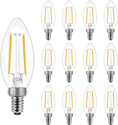 Bombillas LED candelabro B10 E12 2700K 60W pack 12