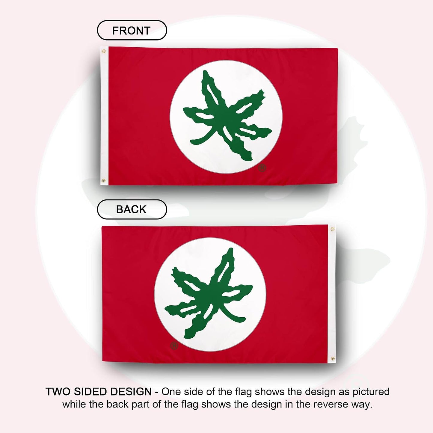 Bandera OSU 3x5ft tela poliéster duradera interiores