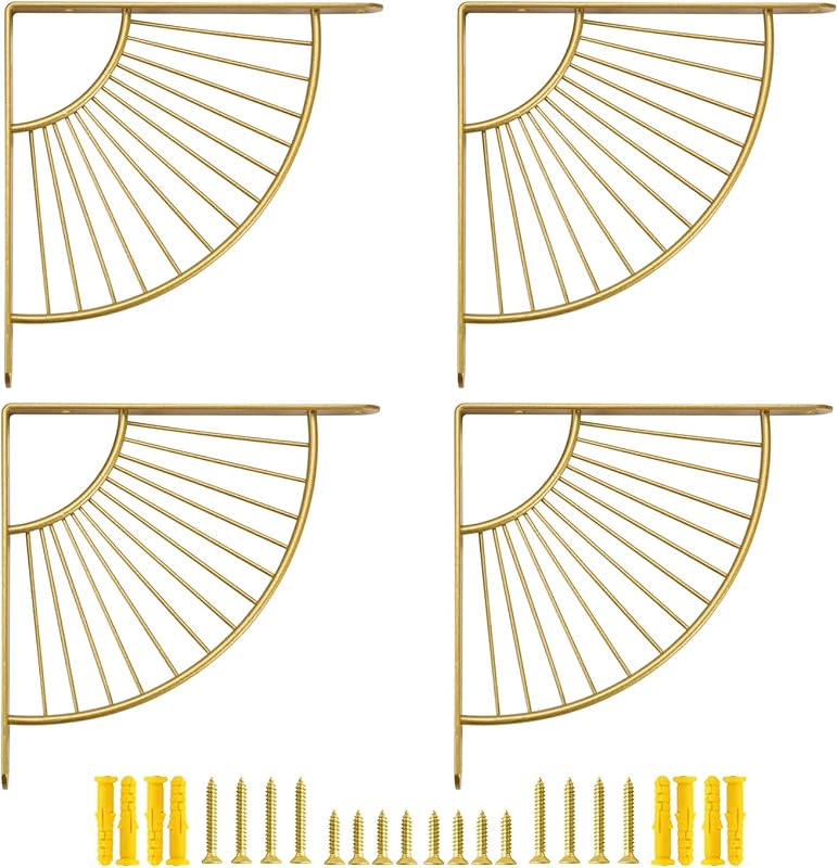Soporte estantería moderno oro cepillado 10"