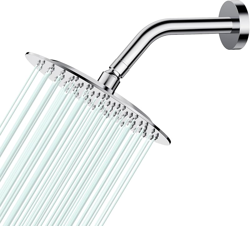 Cabezal ducha lluvia acero inox cromo alto flujo