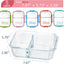 Contenedores vidrio 2 compartimentos tapas set 5 34oz