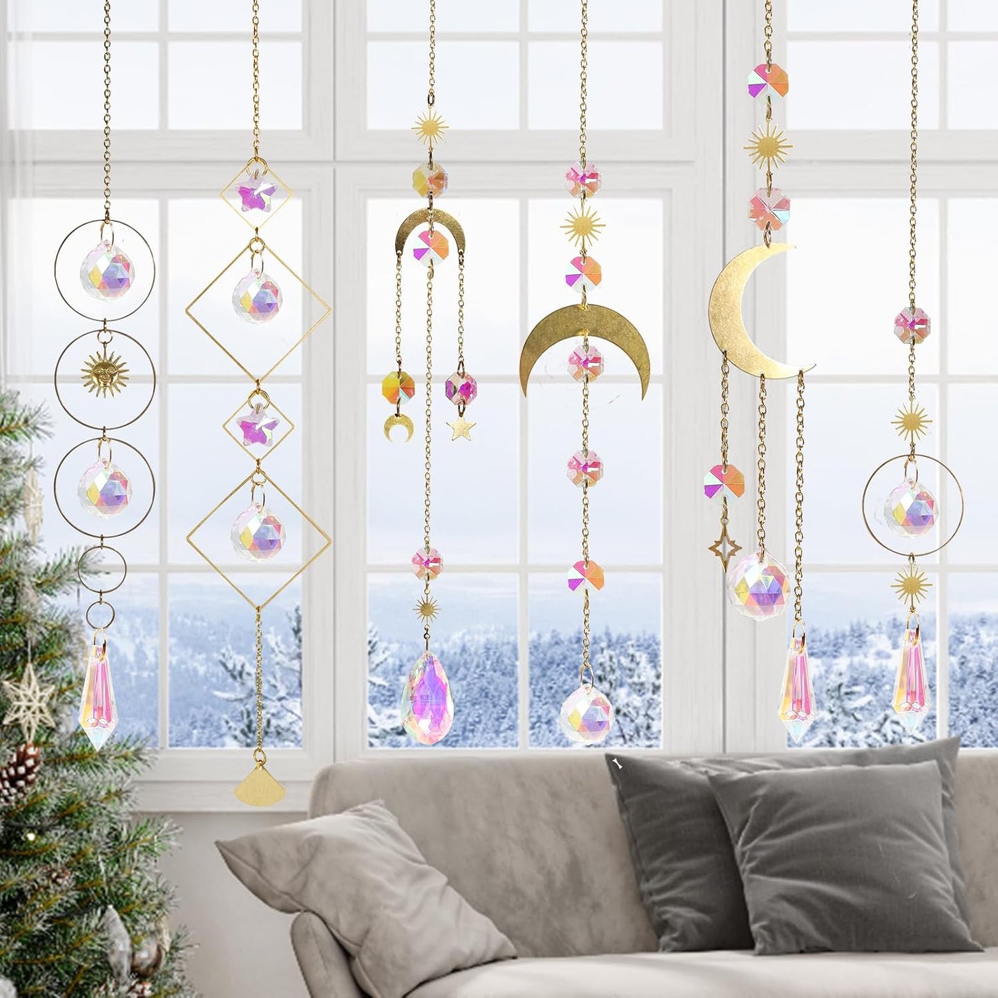 6 Atrapasoles Cristal Colgantes Decoración Hogar Jardín