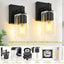 2 Lámparas pared baño luz negra vidrio transparente
