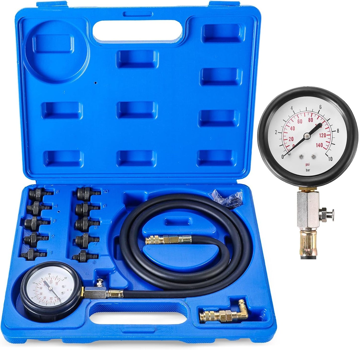 Kit medidor presión aceite motor 0-140 PSI con adaptadores